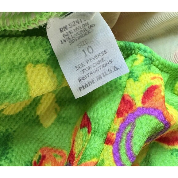 VTG 90s La Blanca Sz 10 Swimsuit Floral 1 Piece Plunge Front Low Back High Cut - Picture 6 of 7